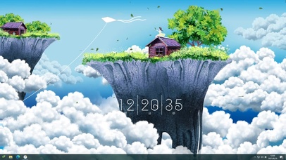 空中看风筝的女孩（含音频时钟）