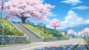 唯美の日系樱花街道
