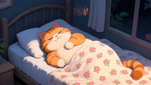 晚安橘猫好梦