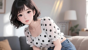 甜美短发萝莉