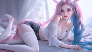 彩发可爱女孩