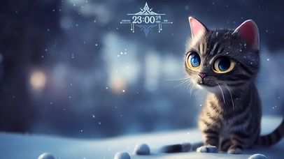 雪中萌萌的猫咪