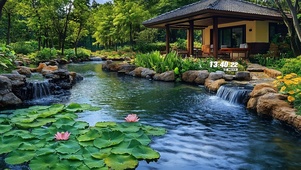 护眼后院荷花池