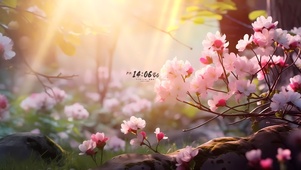 温馨桃花风景