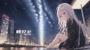 星空下女孩