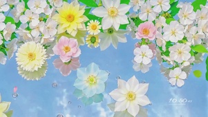 夏日清凉水中花壁纸