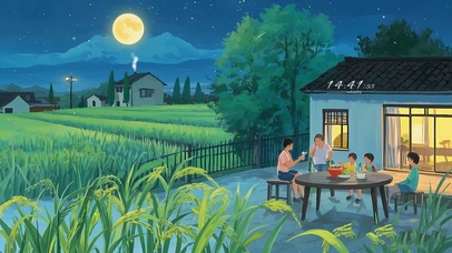 童年乡村夜晚