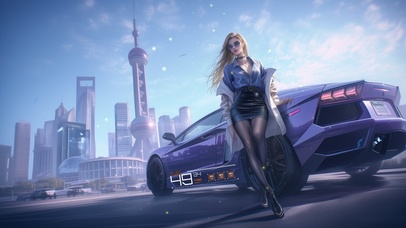 都市汽车与美女