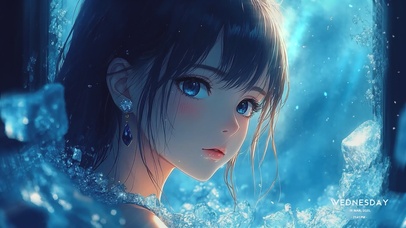 蓝色忧郁二次元少女