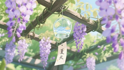夏日紫藤花风铃