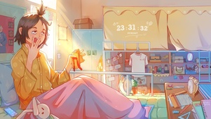 早晨少女的房间