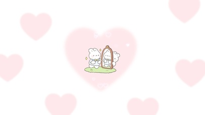 爱心小兔子 简约可爱壁纸