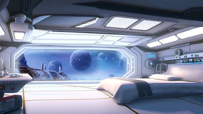 AI创观景窗外的大型飞船