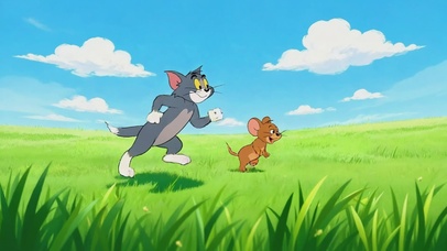 猫和老鼠追逐嬉闹