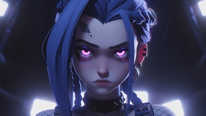 【4K炫酷】赛博朋克3D金克斯