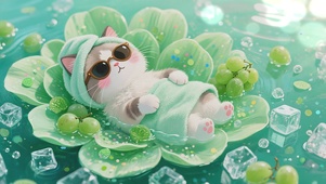 休闲阳光浴小猫