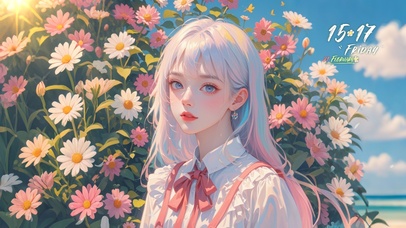 4K 端庄花前女生