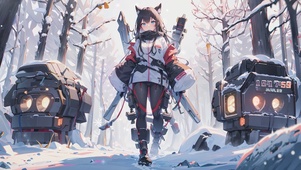 雪中森林少女