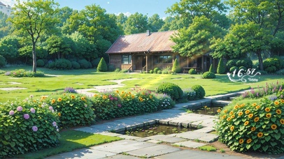 4K唯美治愈夏日庭院