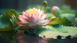 竹色荷塘花开	（护眼）