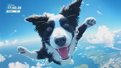 4K 跳伞狗狗-边牧