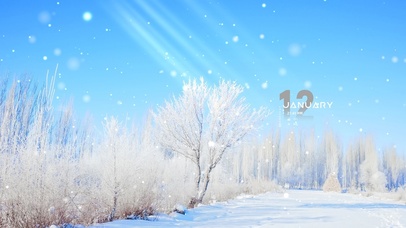 唯美治愈雪景（带真实时间）