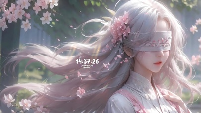 4k樱花蒙眼女孩