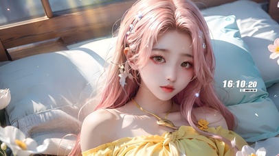 唯美清纯靓丽床上少女