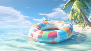 清凉夏日沙滩