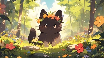 林中的可爱小猫