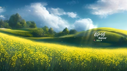 4k蓝天青山油菜花