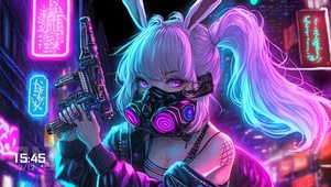 朋克风兔兔少女