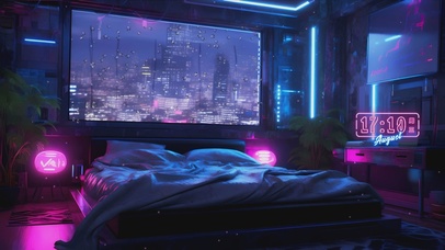 城市雨夜ai壁纸