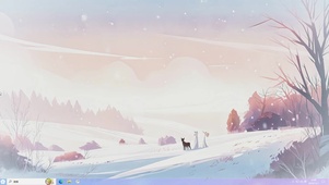 雪景插画-桌面主题