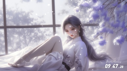 她的皮肤如凝脂般细腻