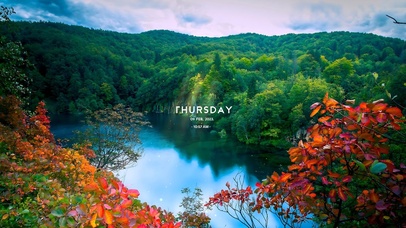 4k唯美青山湖泊