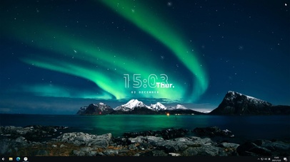 唯美黑夜星空极光