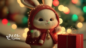 可爱圣诞新年兔兔