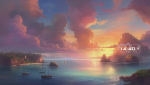 海边夕阳