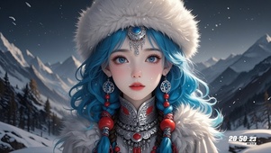 山谷蓝发少女