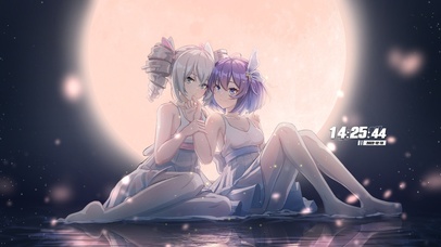 清纯月色下女孩