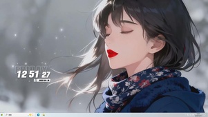 长发女孩桌面主题