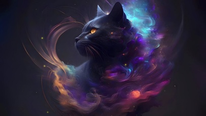 唯美治愈星空猫