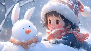 堆雪人女孩