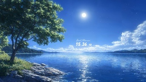 护眼蓝天湖畔