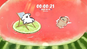 夏日时光~超超…超大西瓜乘凉！