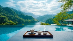 护眼美景无边泳池