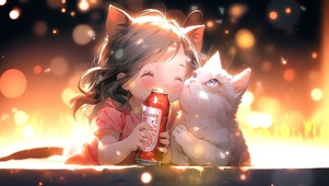 少女和猫