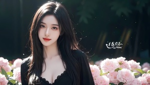 可爱鲜花女孩