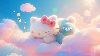 云朵上的kitty猫